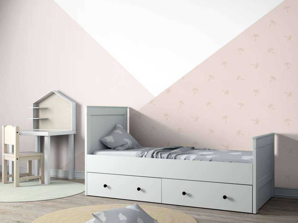 Pink triangles with palm trees