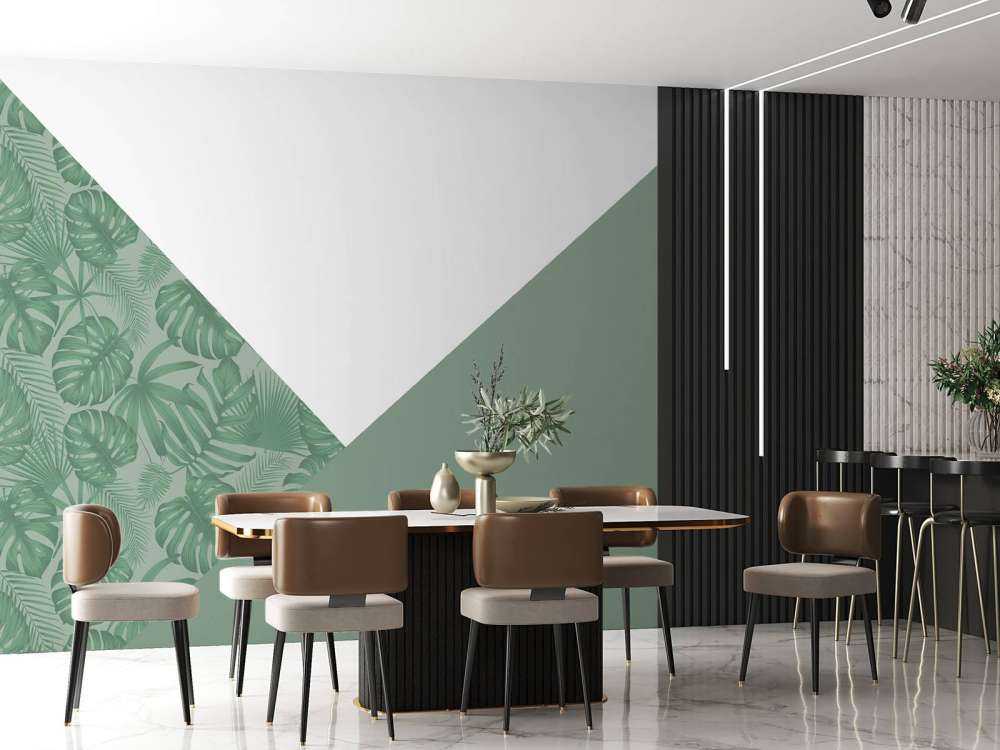 Triangles with jungle pattern