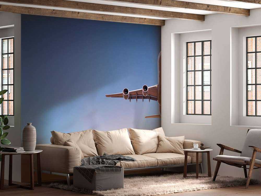 Airplane with beautiful sun