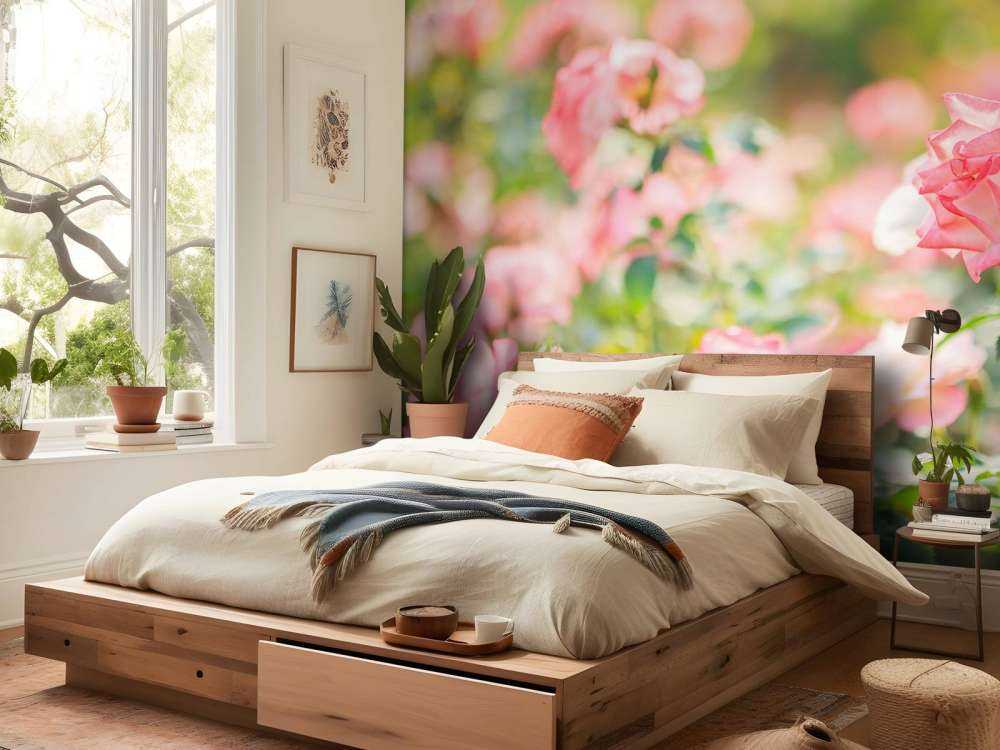 Light pink rose bush