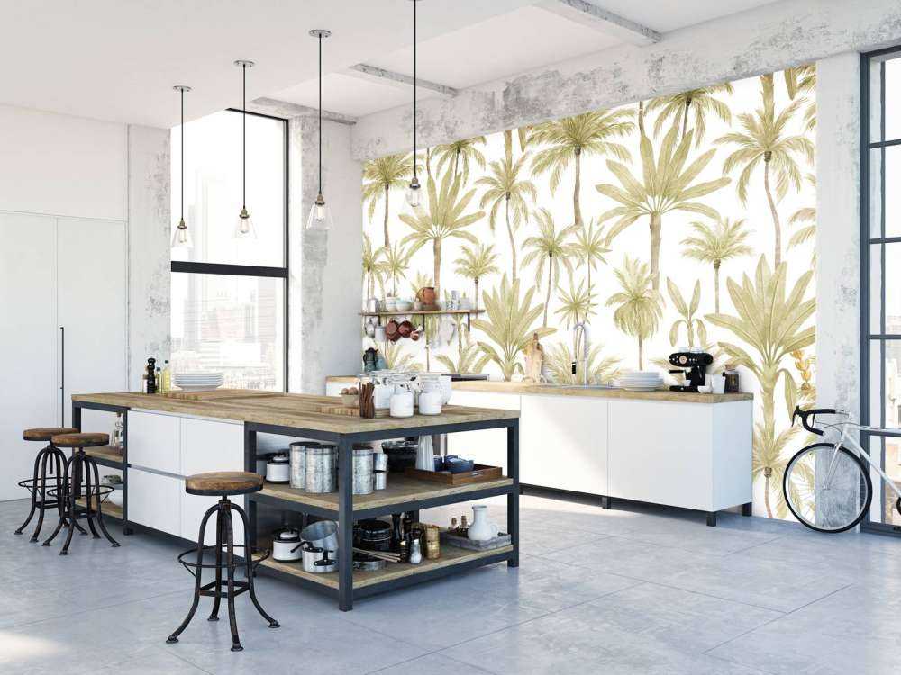 Tropical watercolour trees