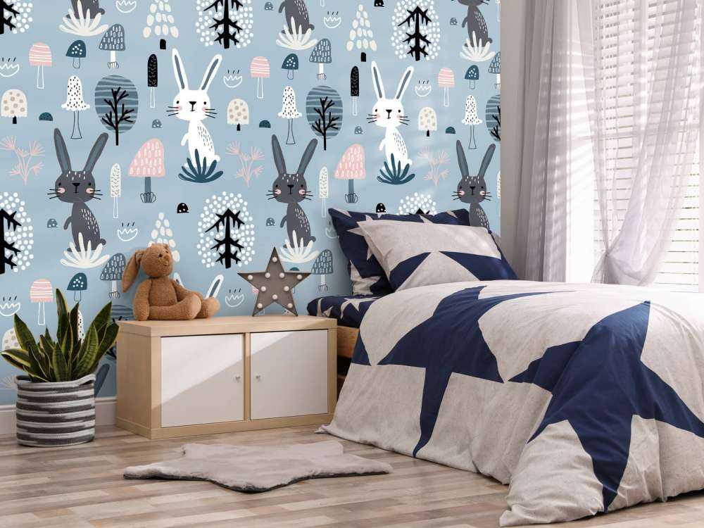 Blue rabbit pattern