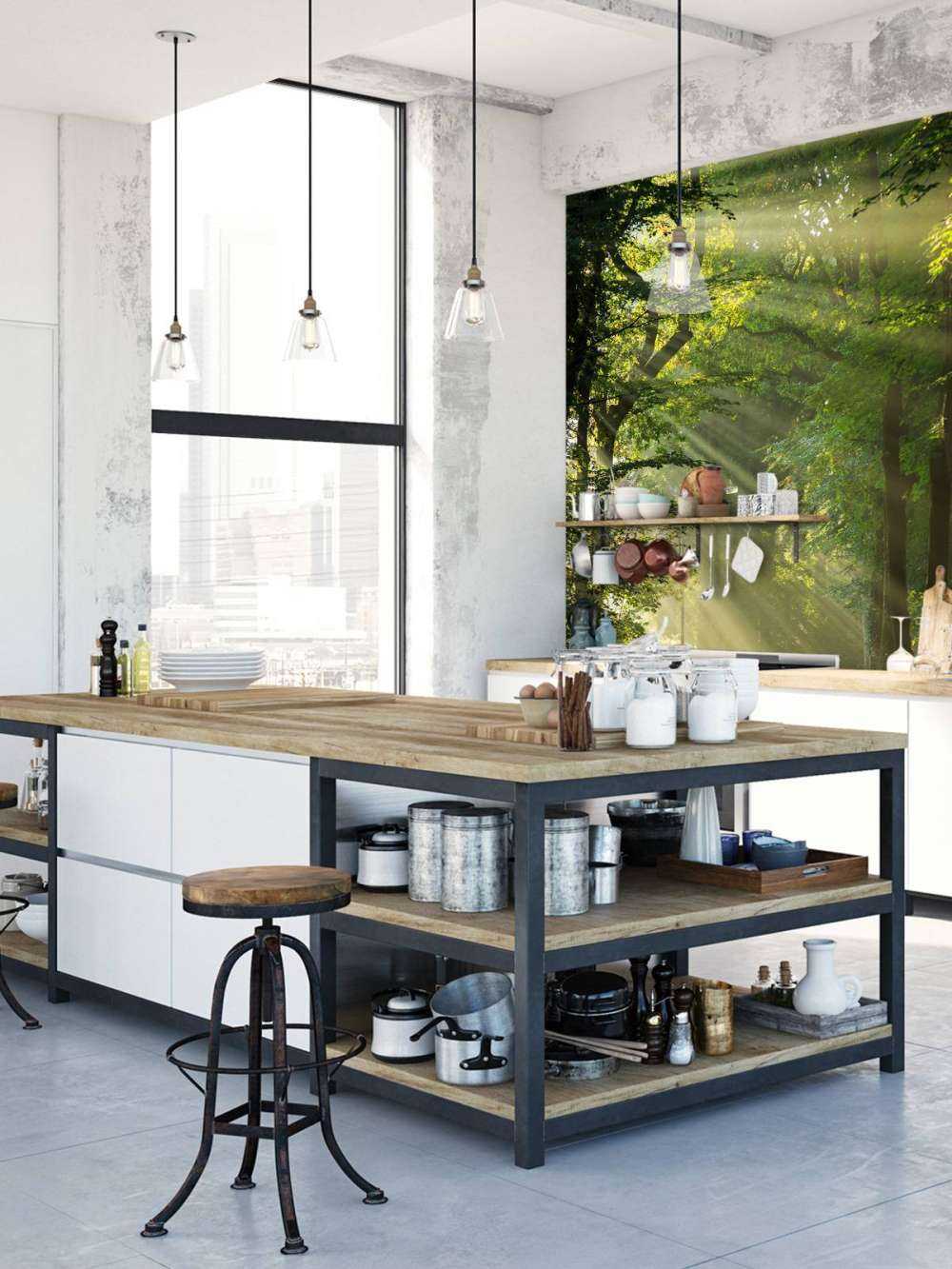 Sunbeams through the trees