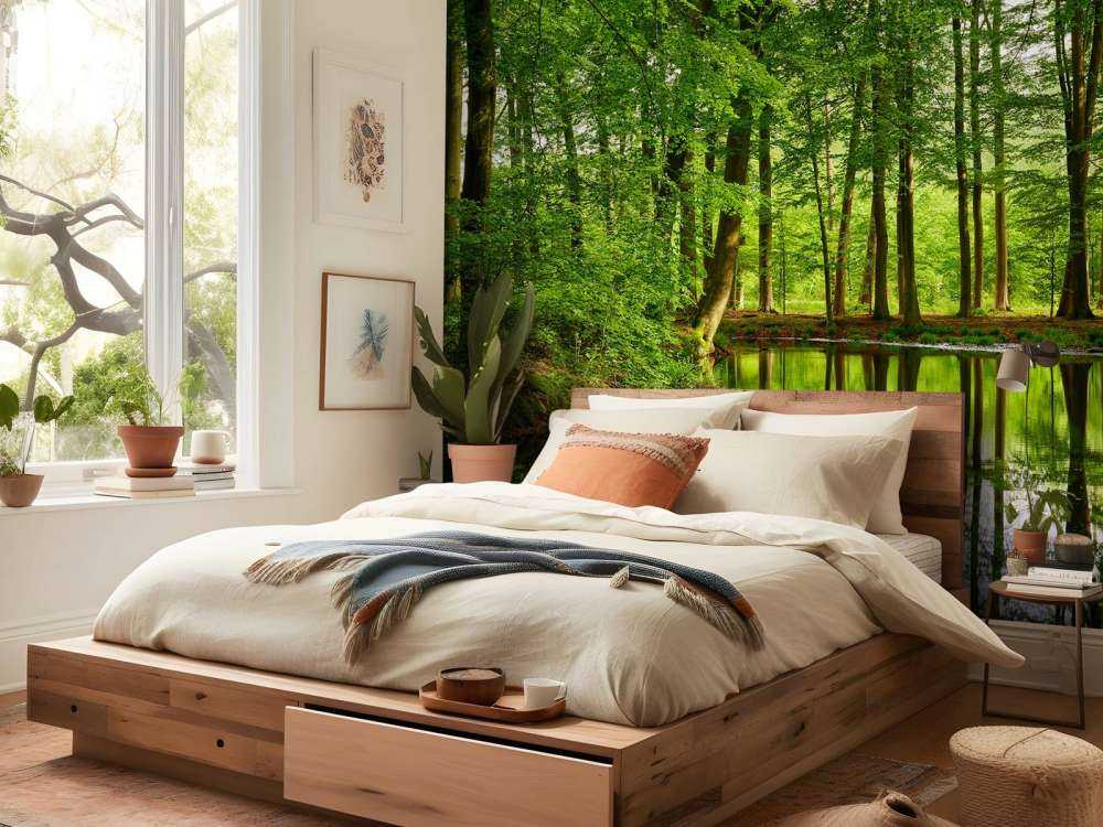 Reflection of trees in water