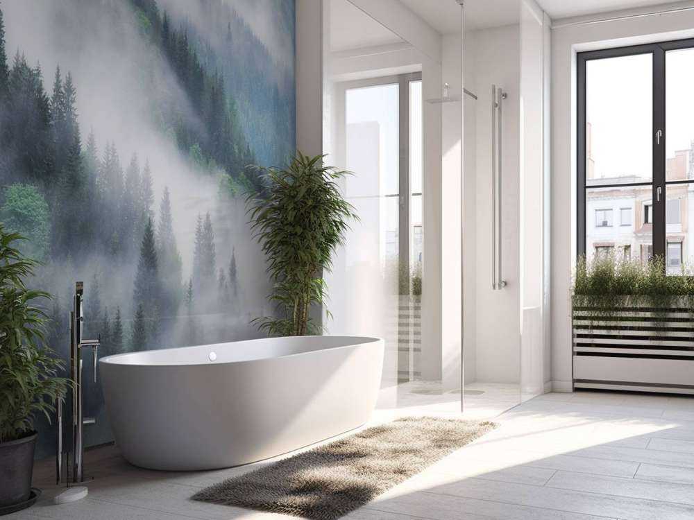 Foggy forest in the mountains