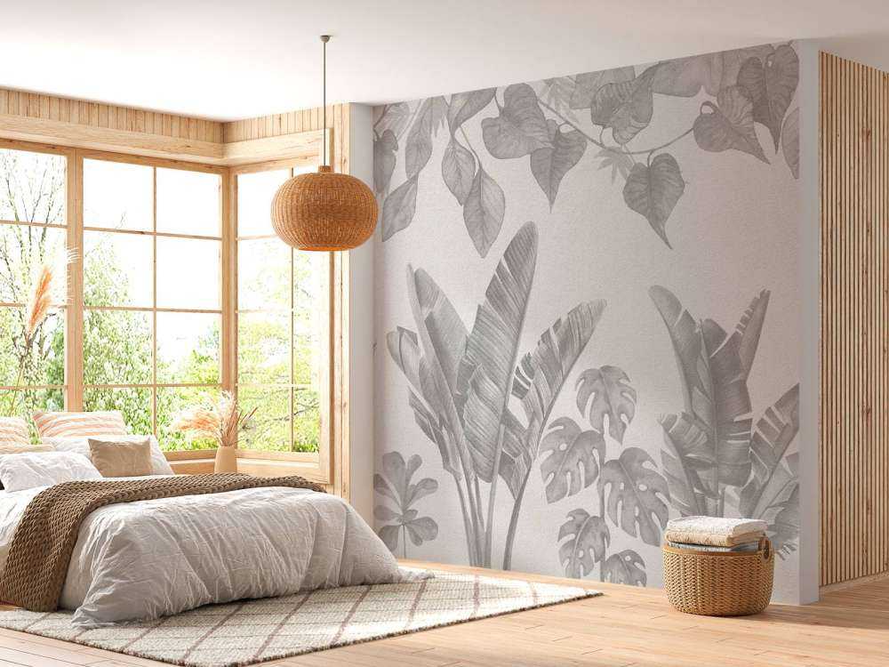 Jungle plants in grey shades