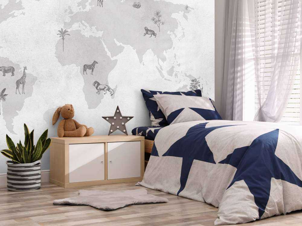 World map sketch grey