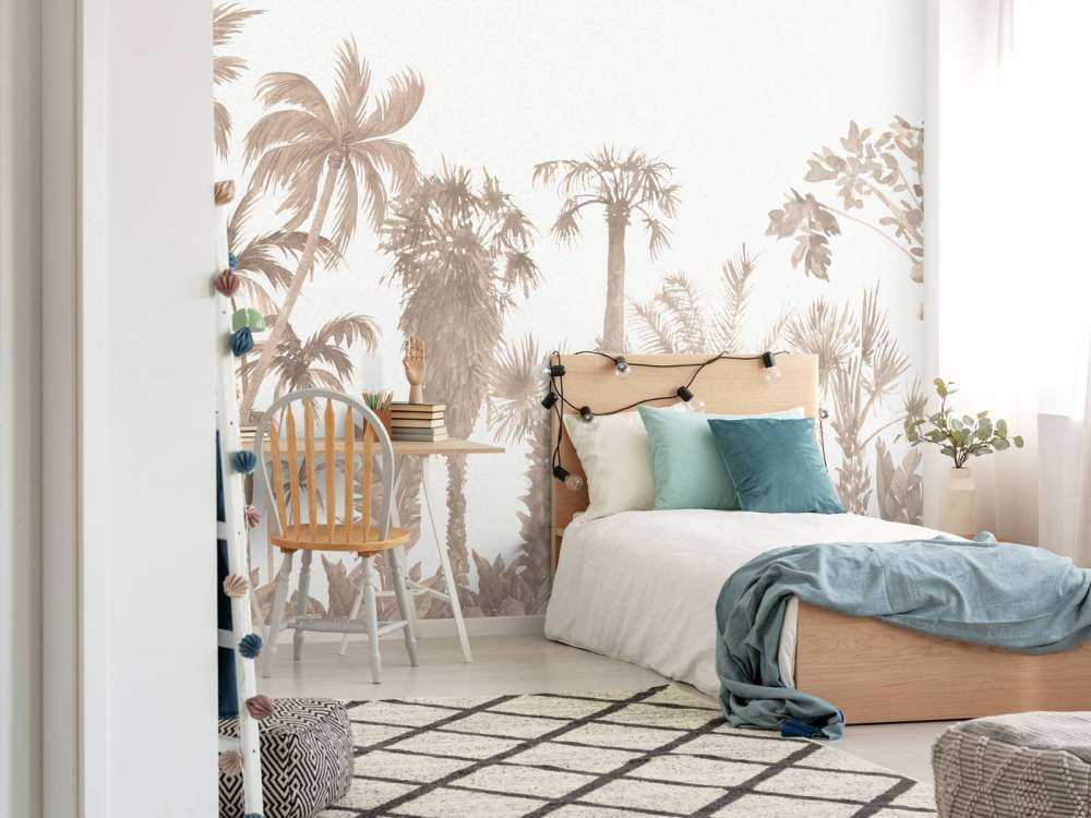 Jungle theme in taupe