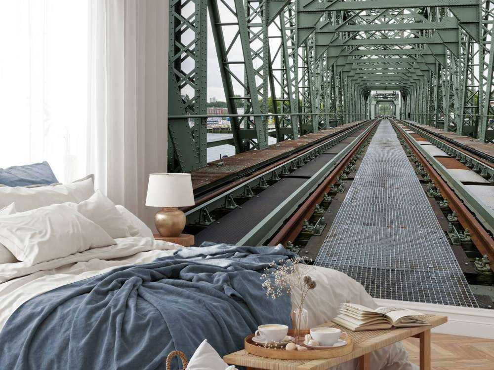 Monumental railroad bridge De Hef in Rotterdam  