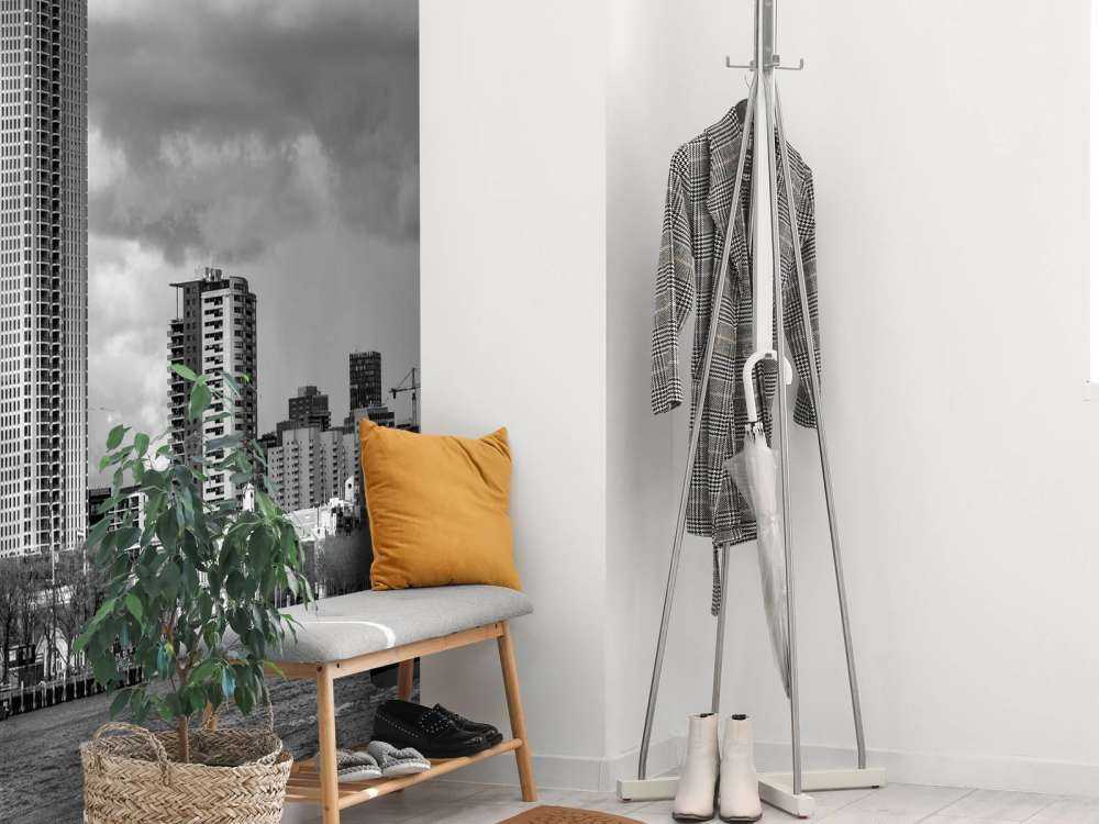 Skyline Rotterdam (Westerkade) from Katendrecht (black and white) 