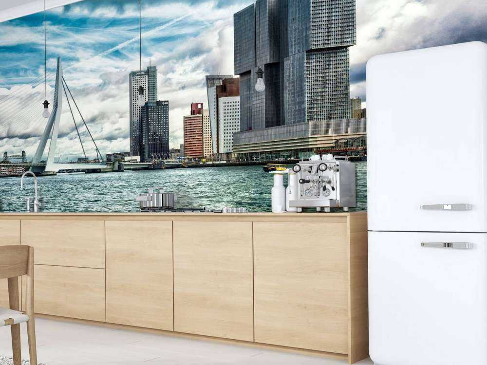 Skyline' Rotterdam with view on the Kop van Zuid in color 