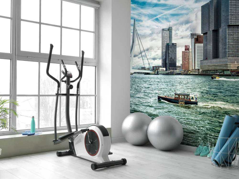 Skyline' Rotterdam with view on the Kop van Zuid in color 