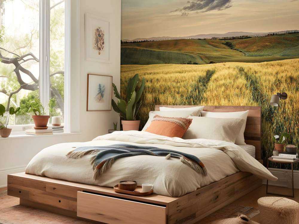 Grain field with tracks