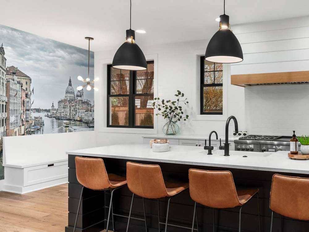 Canal with boats in Venice