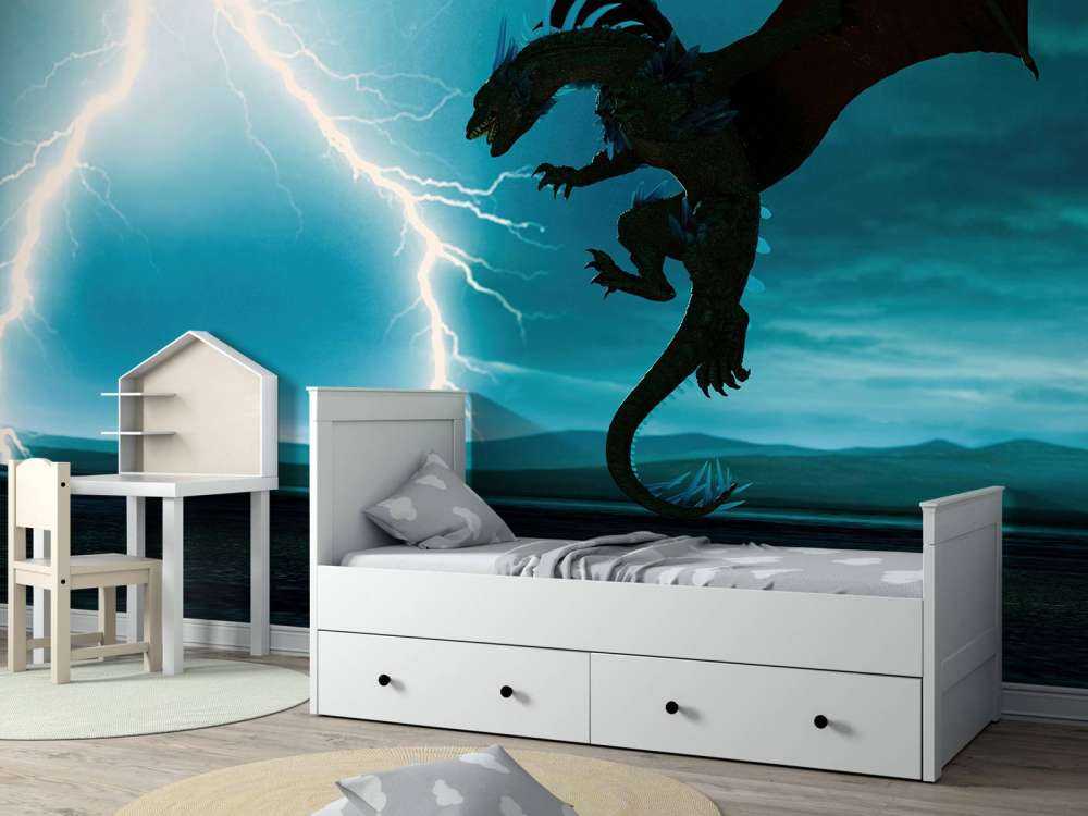 Dragon at thunderstorm