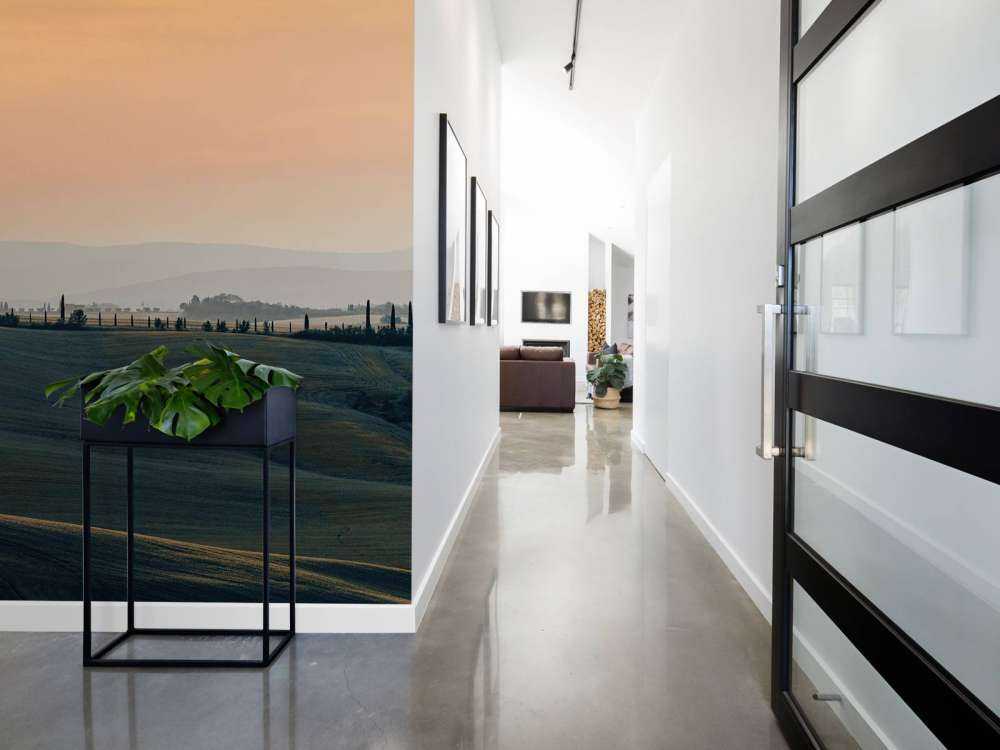 Orange glow over Italian landscape