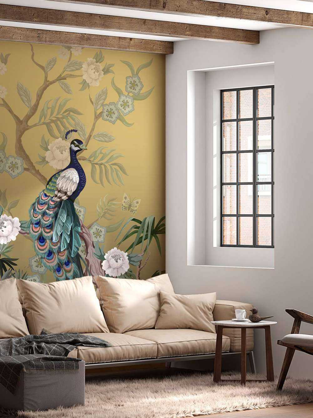 Peacocks and Peonies - Gold