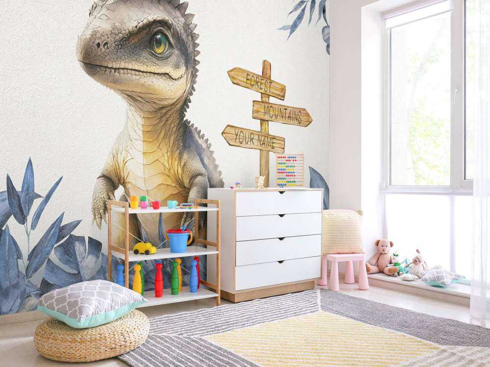 Baby spinosaurus in the blue jungle