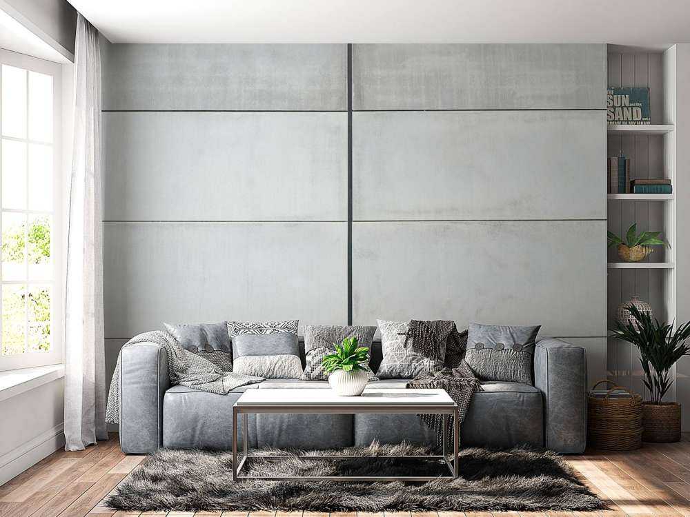 Wall of concrete slabs 