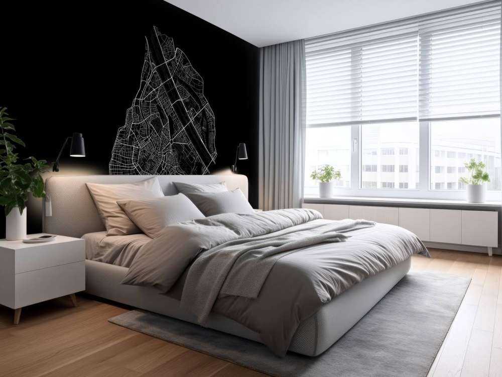 Map of Vienna city centre, black