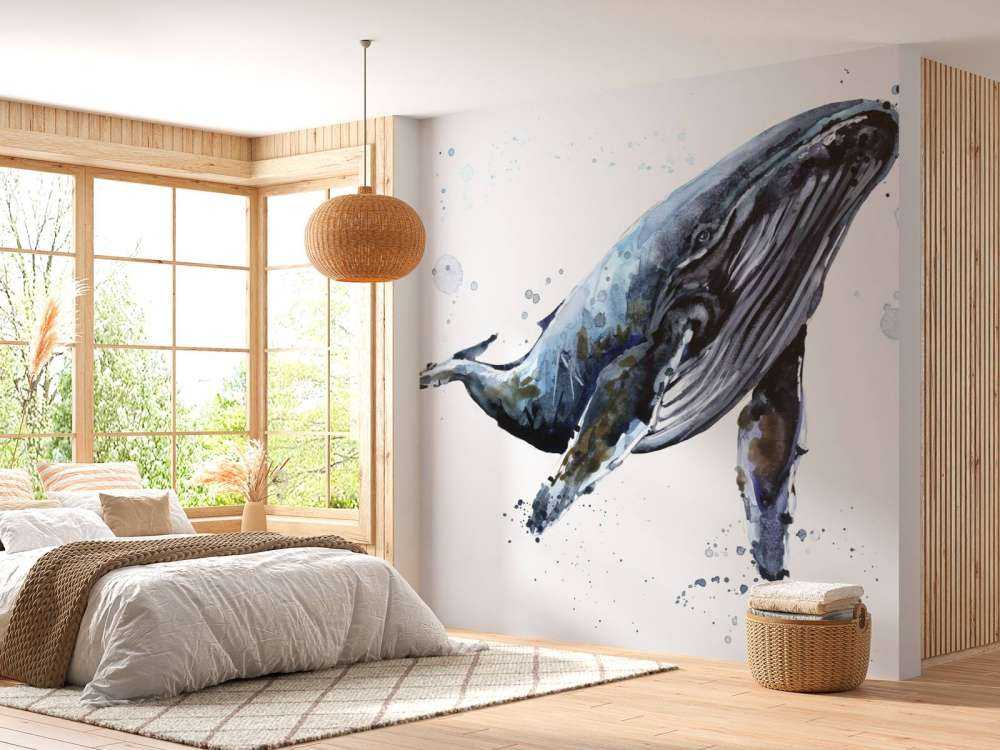 Humpback whale in watercolour