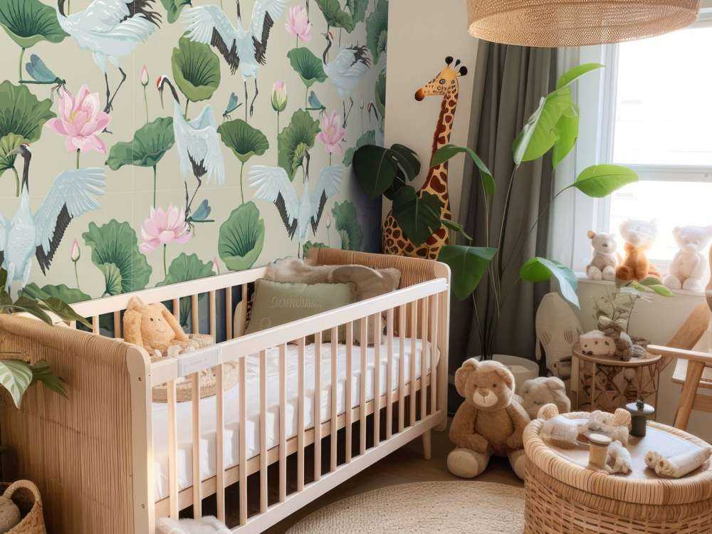 Witte kraanvogels, lichtbruin