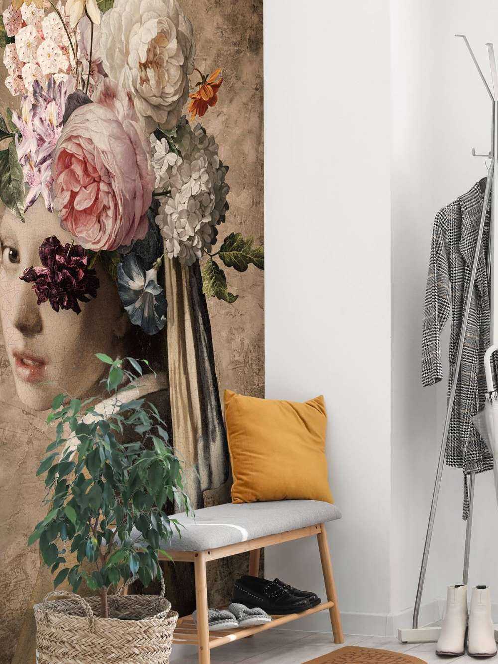 Girl with a pearl earring - flower design