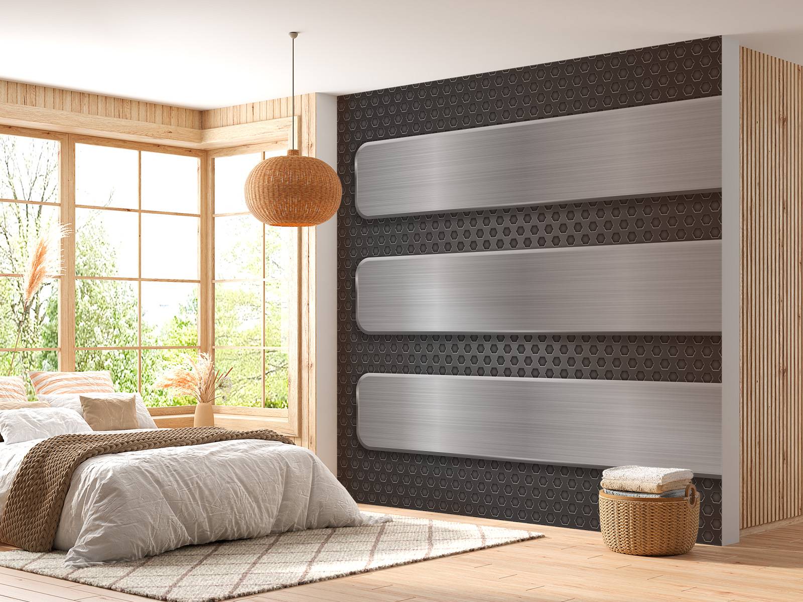 Metal background with plates
