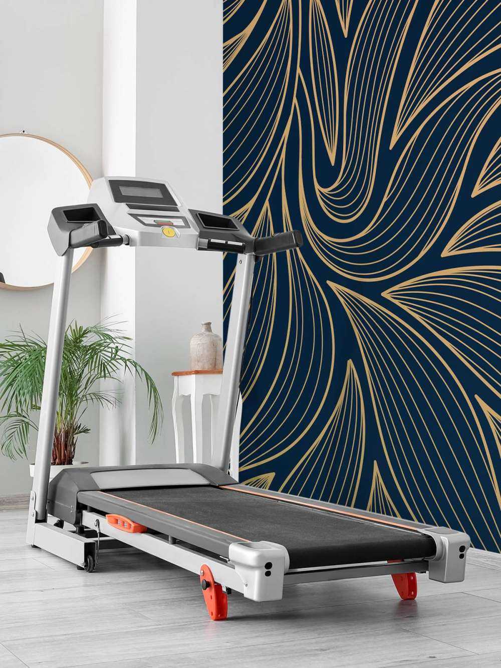 Art deco flowers blue