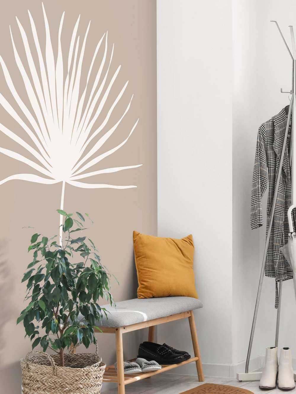 Plant op beige achtergrond