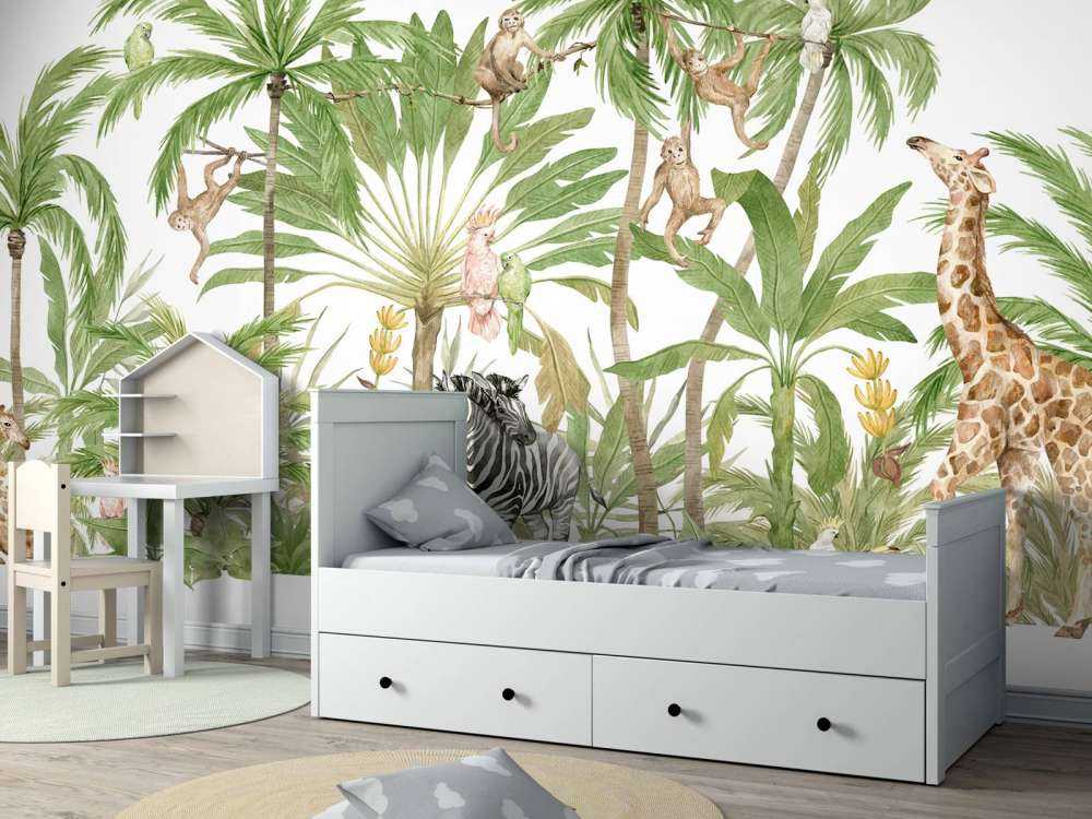 Watercolour jungle animals