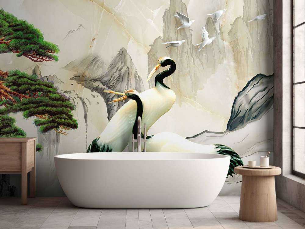 Cranes in a fantasy world