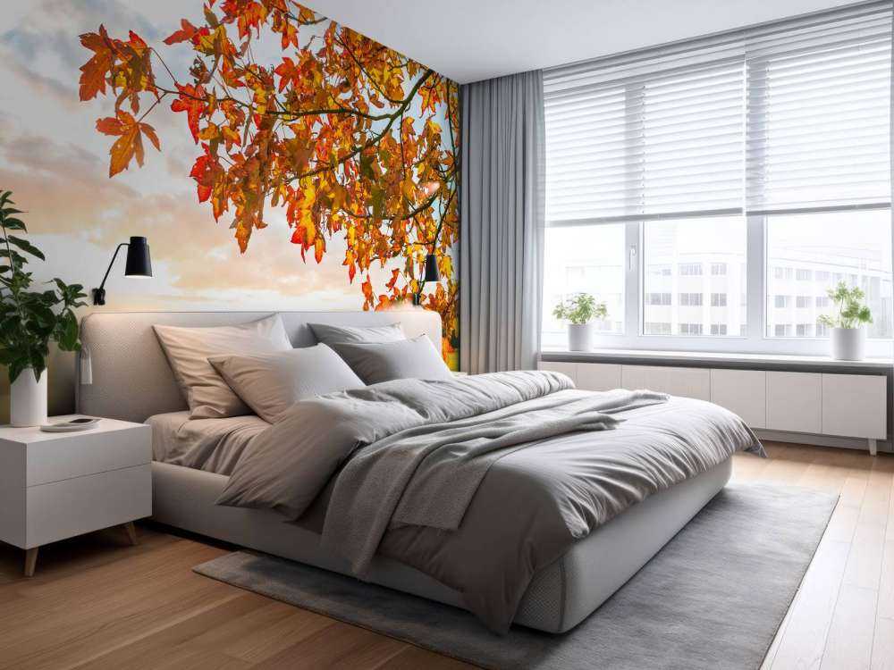 Autumn tree at sunset