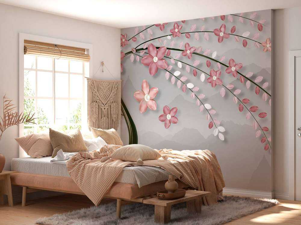 3D tree with pink flowers