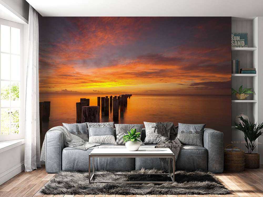 Breakwaters at sunrise