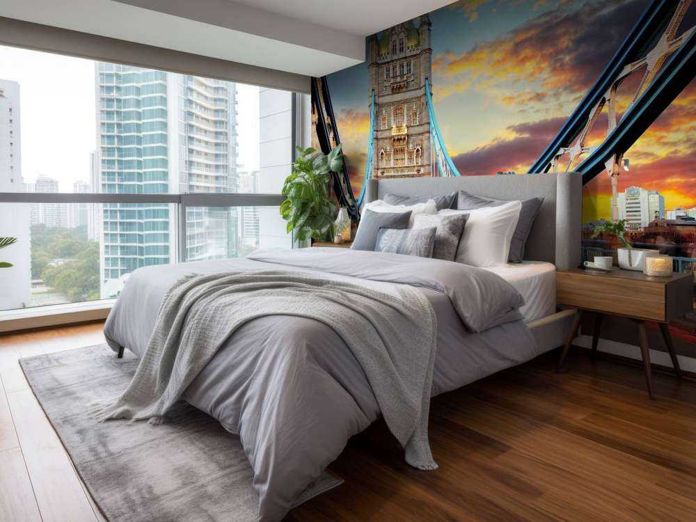 De London Tower Bridge bij zonsondergang