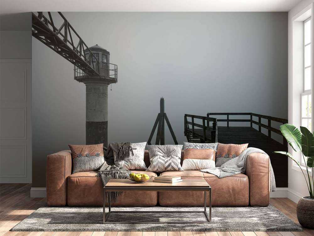 Havenlicht met peilschaal