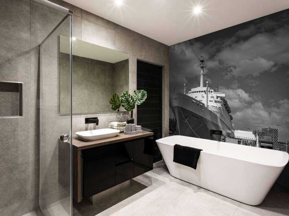 Former steamship the SS Rotterdam in black and white  