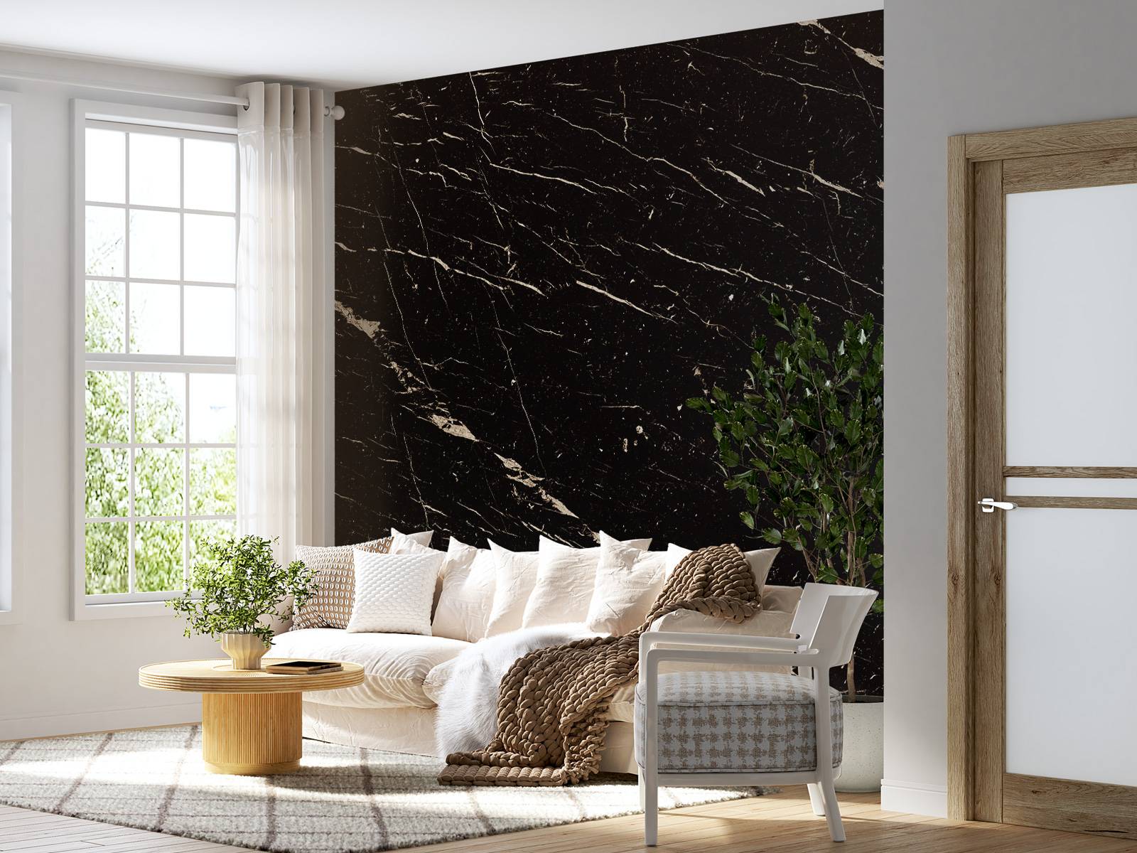 Dark marble with light structure