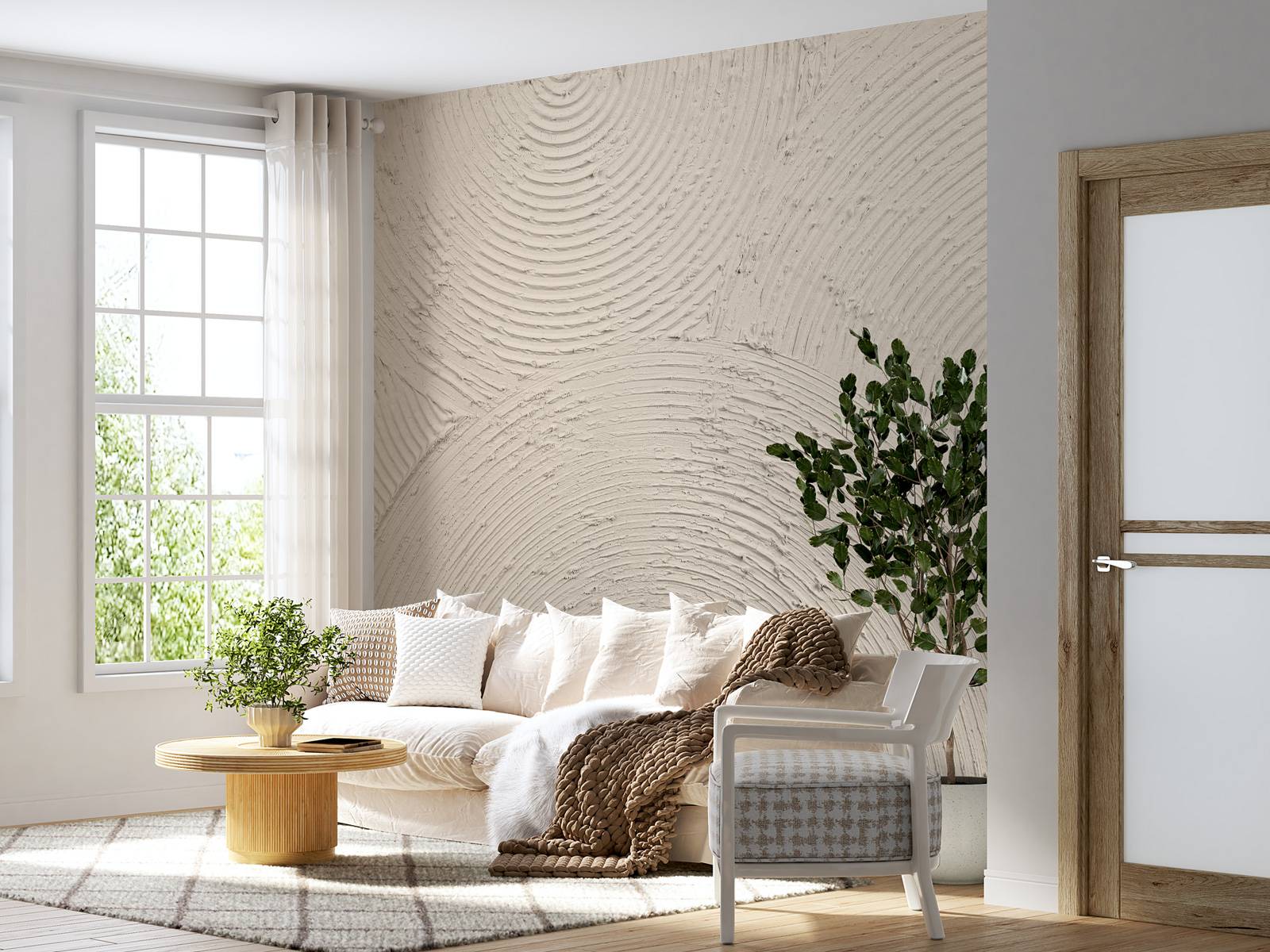 Zen circles in linen