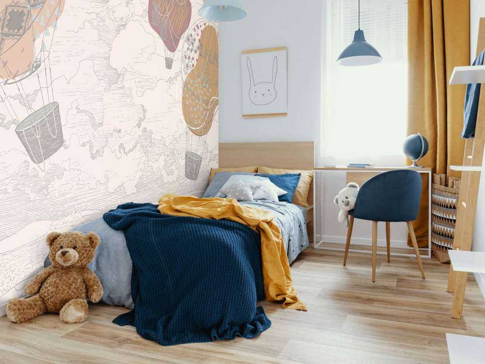 Colored hot air balloons