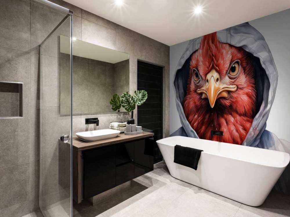 Watercolour Cartoon Chicken in a Hoodie