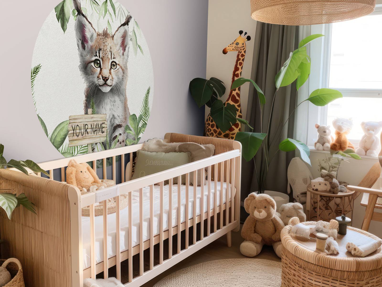 Baby lynx in the jungle