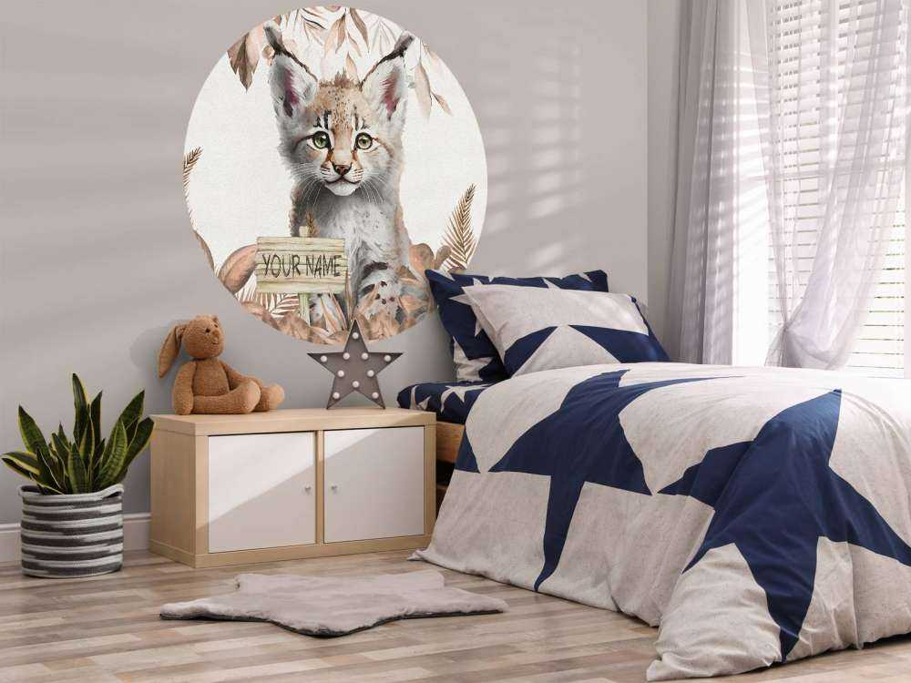 Baby lynx in the jungle taupe