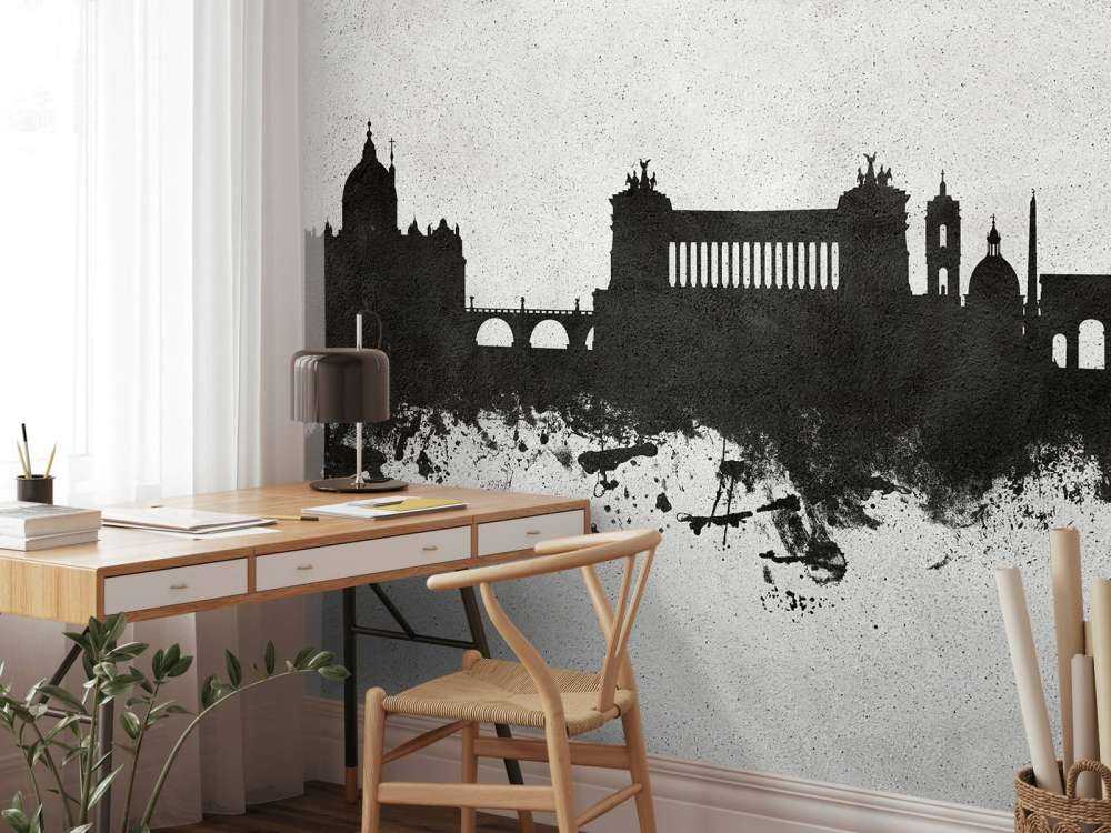 Watercolor skyline, Rome