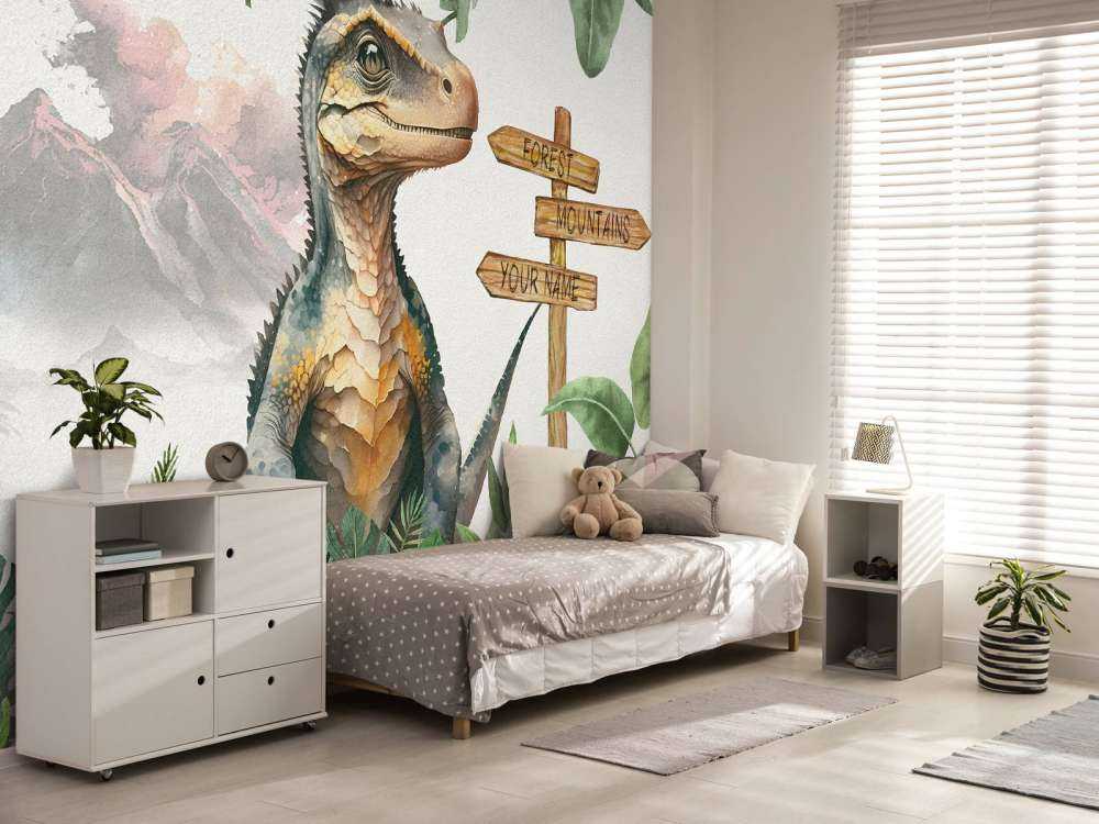 Baby velociraptor in the jungle