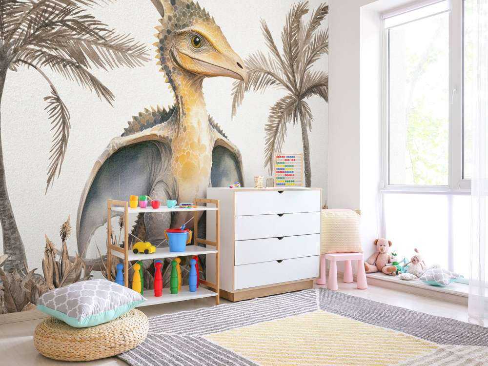 Baby pteranodon in the taupe jungle