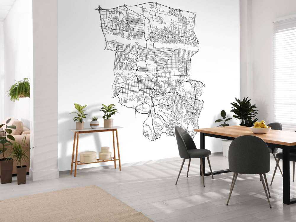 Plattegrond van Pretoria, wit 