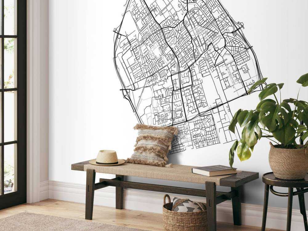 Plattegrond van Delft, wit 