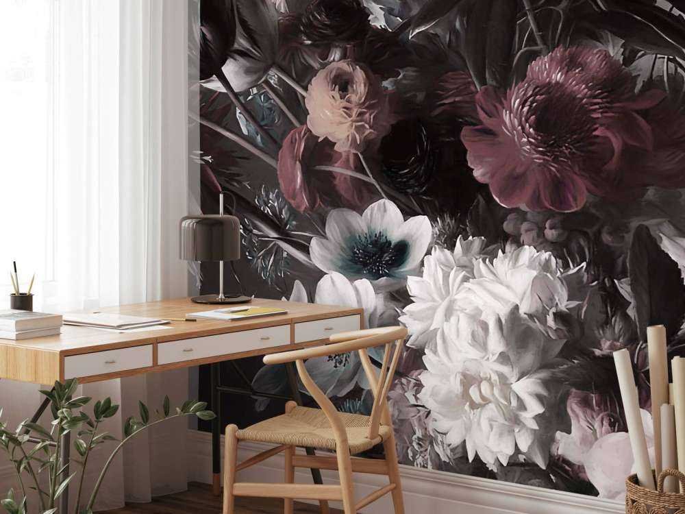 Big bouquet with orange anemones